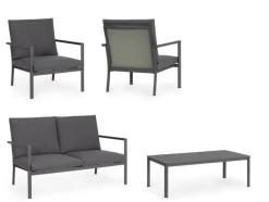 Best Bizzotto SET4 SALOTTO C-C KONNOR ANTRACITE CX23