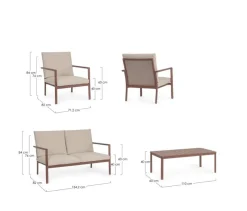 Bizzotto SET4 SALOTTO C-C KONNOR BARN