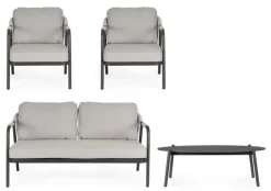 New Bizzotto SET4 SALOTTO C-C MIRAVET ANTRACITE/KHAKI