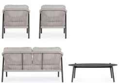 New Bizzotto SET4 SALOTTO C-C MIRAVET ANTRACITE/KHAKI