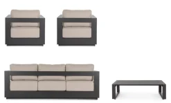 Clearance Bizzotto SET4 SALOTTO C-C MOSES ANTRACITE YK13