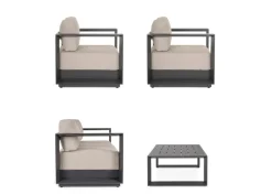 Clearance Bizzotto SET4 SALOTTO C-C MOSES ANTRACITE YK13