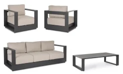 Clearance Bizzotto SET4 SALOTTO C-C MOSES ANTRACITE YK13