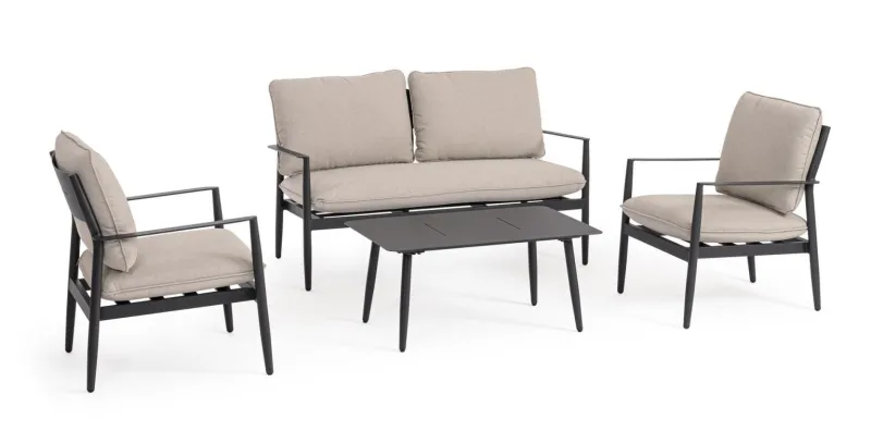 Best Bizzotto SET4 SALOTTO C-C NEBULA ANTRACITE YK13