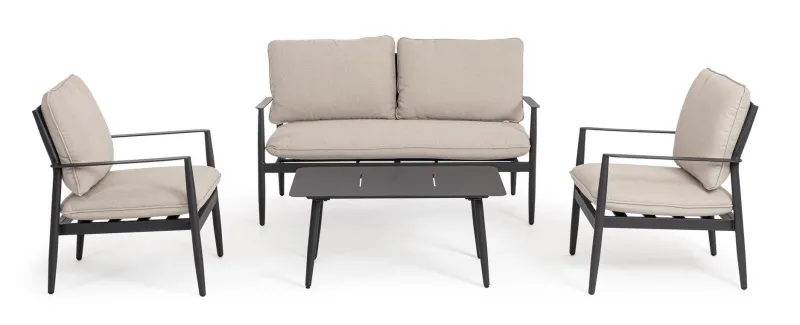 Best Bizzotto SET4 SALOTTO C-C NEBULA ANTRACITE YK13