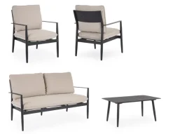 Best Bizzotto SET4 SALOTTO C-C NEBULA ANTRACITE YK13