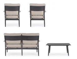 Best Bizzotto SET4 SALOTTO C-C NEBULA ANTRACITE YK13