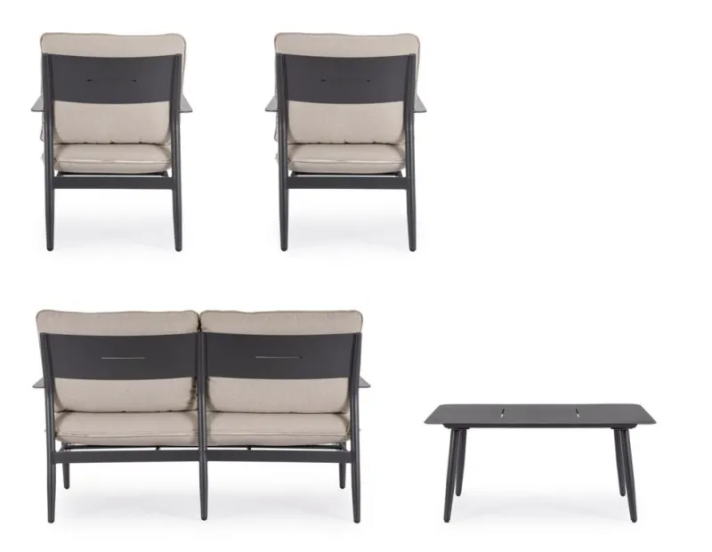 Best Bizzotto SET4 SALOTTO C-C NEBULA ANTRACITE YK13