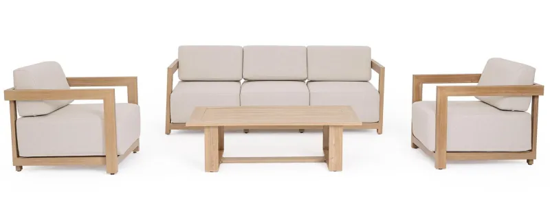 Clearance Bizzotto SET4 SALOTTO IN ALLUMINIO NATURALE- THESEUS