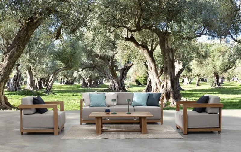 Clearance Bizzotto SET4 SALOTTO IN ALLUMINIO NATURALE- THESEUS