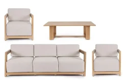 Clearance Bizzotto SET4 SALOTTO IN ALLUMINIO NATURALE- THESEUS