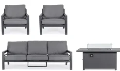 Hot Bizzotto SET4 SALOTTO IN ALLUMINIO ANTRACITE PG61 - HENDRIX