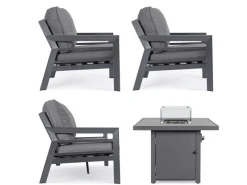 Hot Bizzotto SET4 SALOTTO IN ALLUMINIO ANTRACITE PG61 - HENDRIX