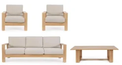 Clearance Bizzotto SET4 SALOTTO IN ALLUMINIO NATURALE- BALTIC