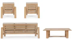 Clearance Bizzotto SET4 SALOTTO IN ALLUMINIO NATURALE- BALTIC