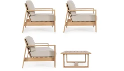 Clearance Bizzotto SET4 SALOTTO IN ALLUMINIO NATURALE- BALTIC