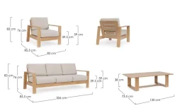 Clearance Bizzotto SET4 SALOTTO IN ALLUMINIO NATURALE- BALTIC