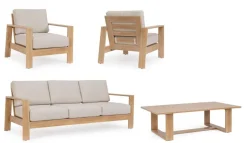 Clearance Bizzotto SET4 SALOTTO IN ALLUMINIO NATURALE- BALTIC