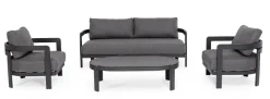 New Bizzotto SET4 SALOTTO IN CORDA PER ESTERNO ANTRACITE WG21 - PRESLEY
