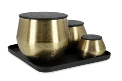 Outlet Bizzotto SET3 SCATOLA KAMYA - VASSOIO C-COP OR NE