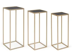 Bizzotto SET3 TAVOLINI IN ACCIAIO COLOR ORO - NUCLEOS