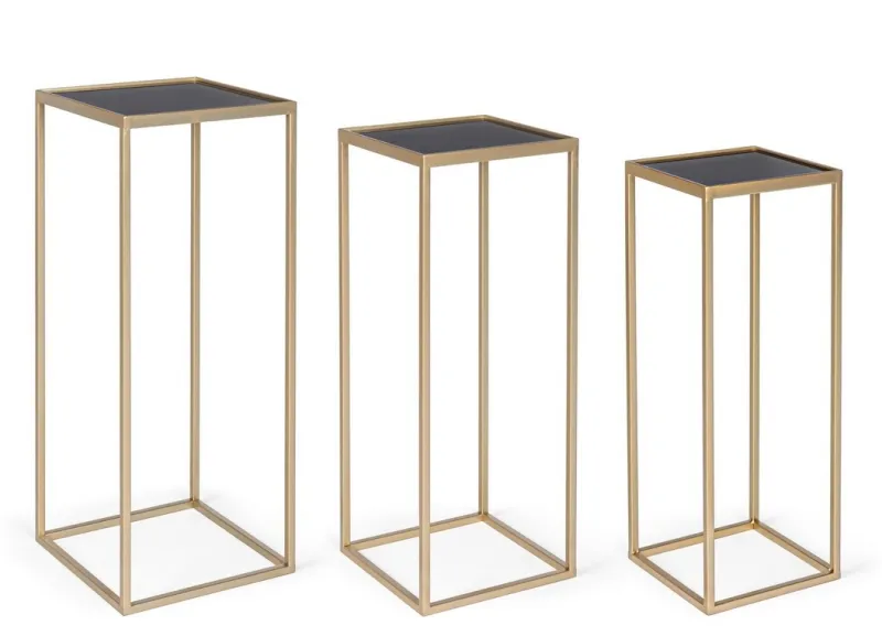 Bizzotto SET3 TAVOLINI IN ACCIAIO COLOR ORO - NUCLEOS