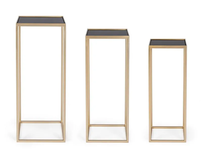 Bizzotto SET3 TAVOLINI IN ACCIAIO COLOR ORO - NUCLEOS