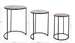 Sale Bizzotto SET3 TAVOLINI IN ALLUMINIO - TAHIR