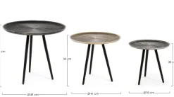 Sale Bizzotto SET3 TAVOLINI IN ALLUMINIO - TAHIR