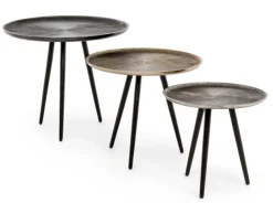 Sale Bizzotto SET3 TAVOLINI IN ALLUMINIO - TAHIR