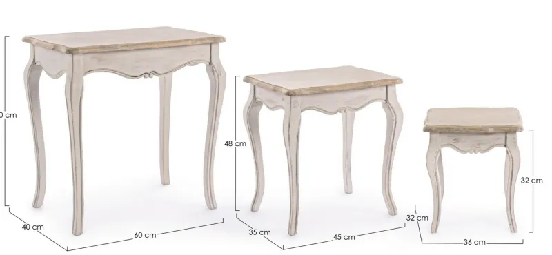 Sale Bizzotto SET3 TAVOLINI IN LEGNO - CLARISSE