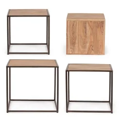 Outlet Bizzotto SET4 TAVOLINI IN LEGNO - JANAK