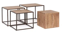 Outlet Bizzotto SET4 TAVOLINI IN LEGNO - JANAK