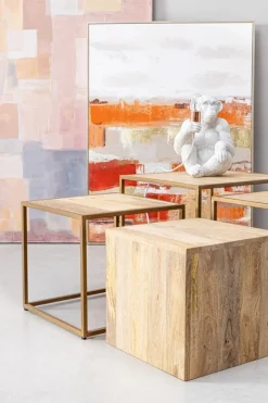 Best Bizzotto SET4 TAVOLINI IN LEGNO - JAIDEV