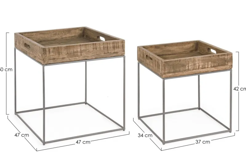 Bizzotto SET2 TAVOLINI IN LEGNO - NARVIK