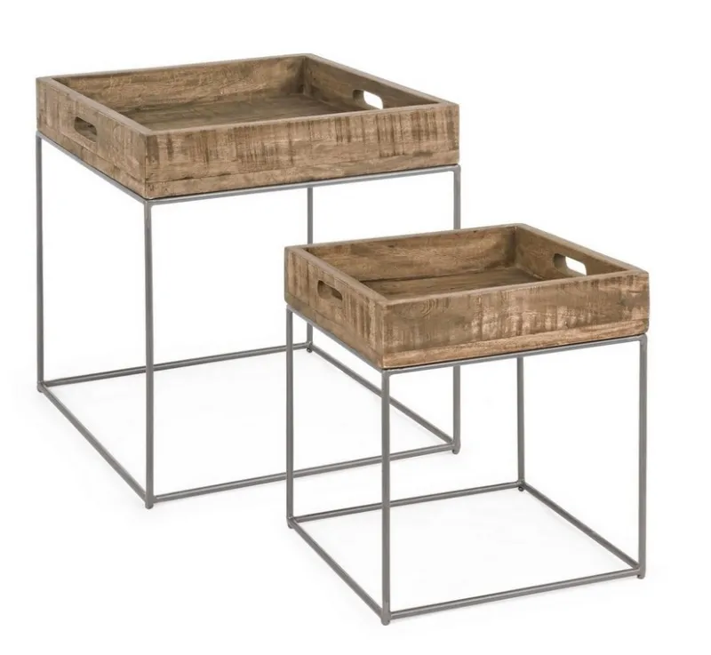 Bizzotto SET2 TAVOLINI IN LEGNO - NARVIK