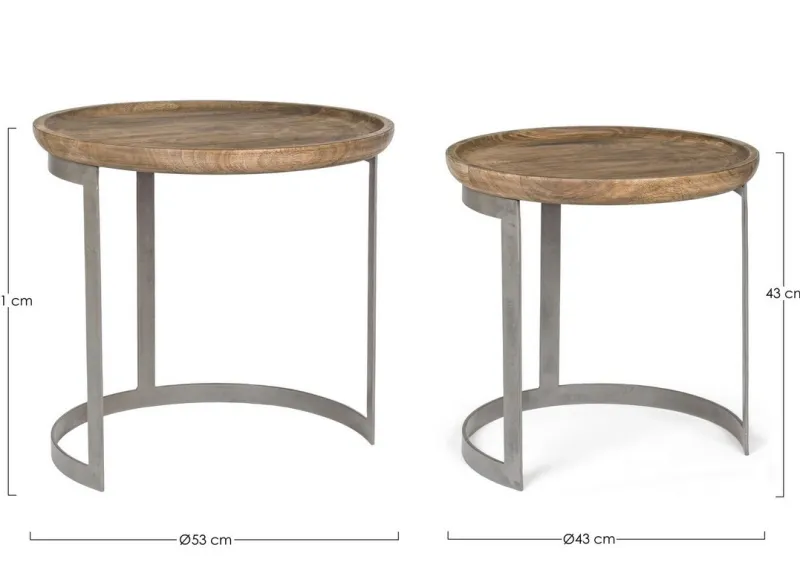 Best Bizzotto SET2 TAVOLINI IN LEGNO - NARVIK