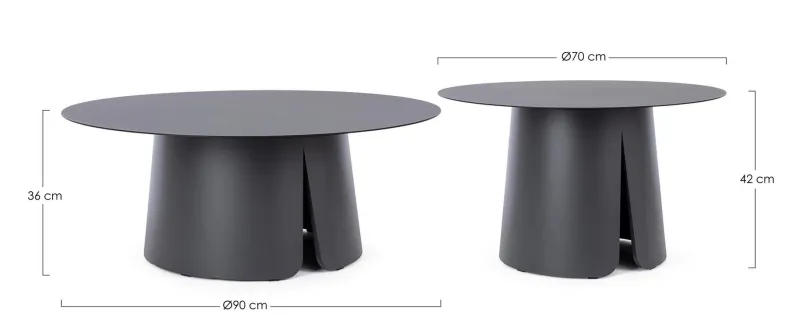 Best Bizzotto SET2 TAVOLINO BRYAN D70+90 ANTR JX55