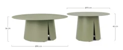 Bizzotto SET2 TAVOLINO BRYAN D70+90 AVOCADO