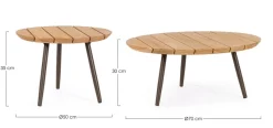 Discount Bizzotto SET2 TAVOLINO TALAIA D50-D70 JAVA