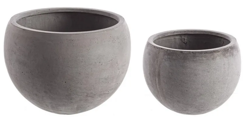 Best Bizzotto SET2 VASO CEMENT SFERA GRIGIO