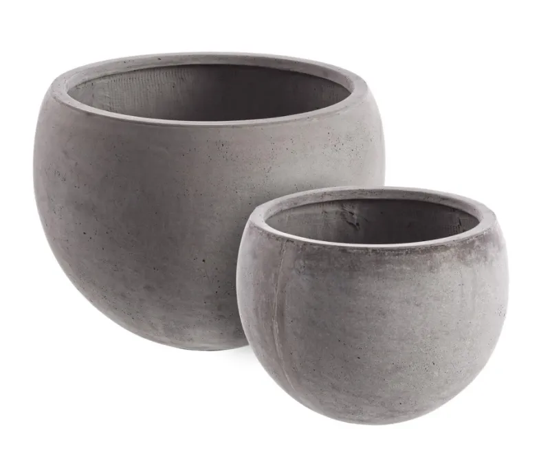 Best Bizzotto SET2 VASO CEMENT SFERA GRIGIO