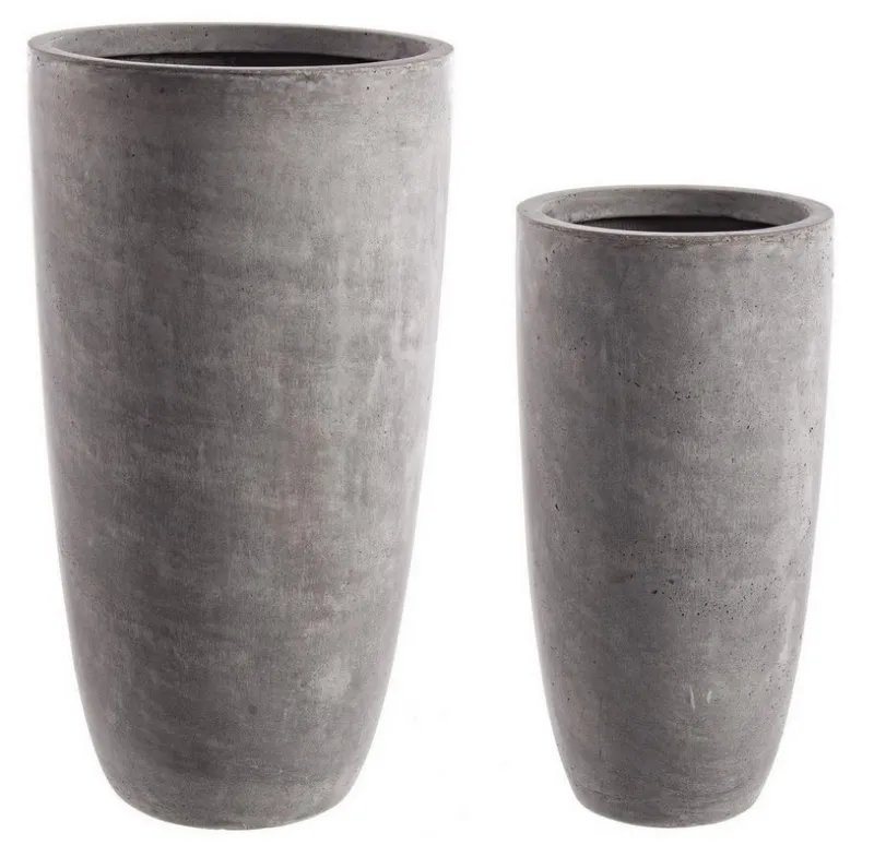 Discount Bizzotto SET2 VASO CEMENT TO ALTO GRIGIO