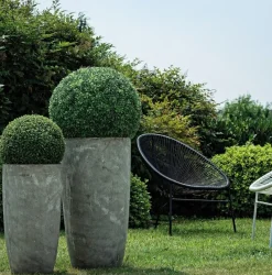 Discount Bizzotto SET2 VASO CEMENT TO ALTO GRIGIO