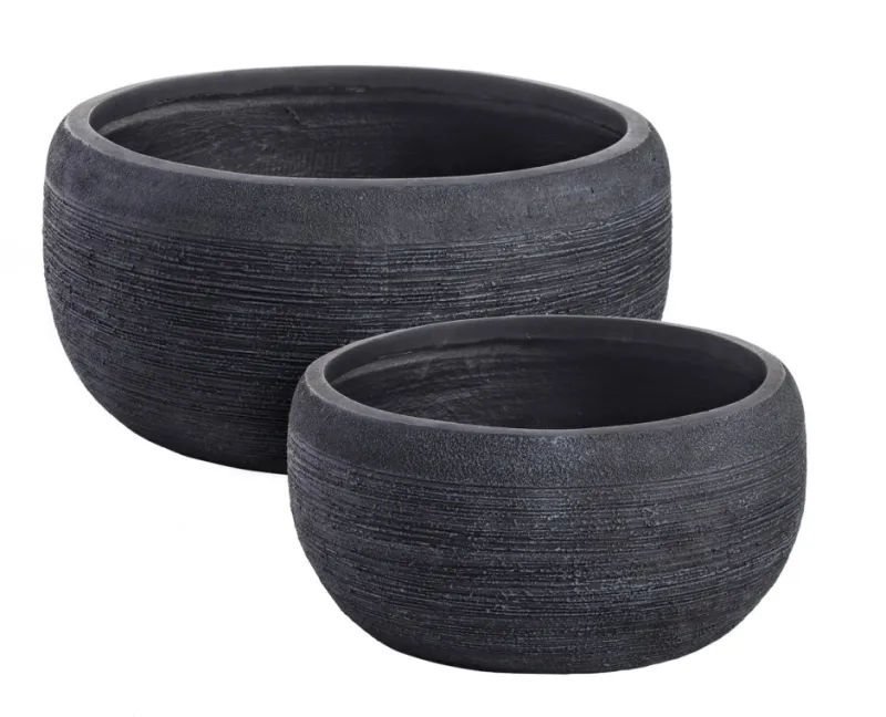 Bizzotto SET2 VASO GRAFFITI CIOTOLA NERO