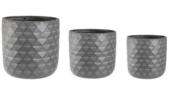 Discount Bizzotto SET3 VASO PYRAMID TO ANTRACITE