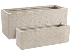 Discount Bizzotto SET2 VASO ROCCIA RETT BASSO SABBIA