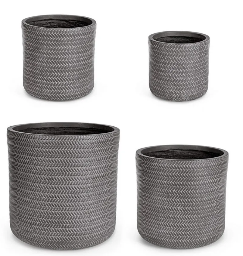 Discount Bizzotto SET4 VASO TRESSAGE CIL ANTRACITE