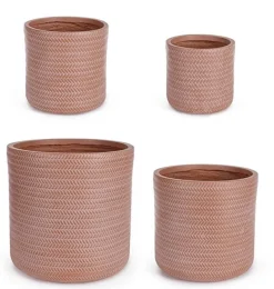 Outlet Bizzotto SET4 VASO TRESSAGE CIL TERRACOTTA