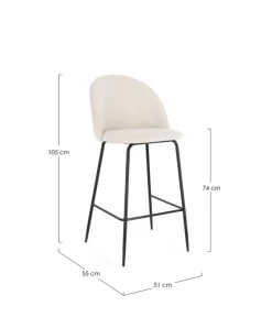 Sale Bizzotto SGABELLO BAR EFFETTO BOUCLE' NERO/AVORIO - CARRY